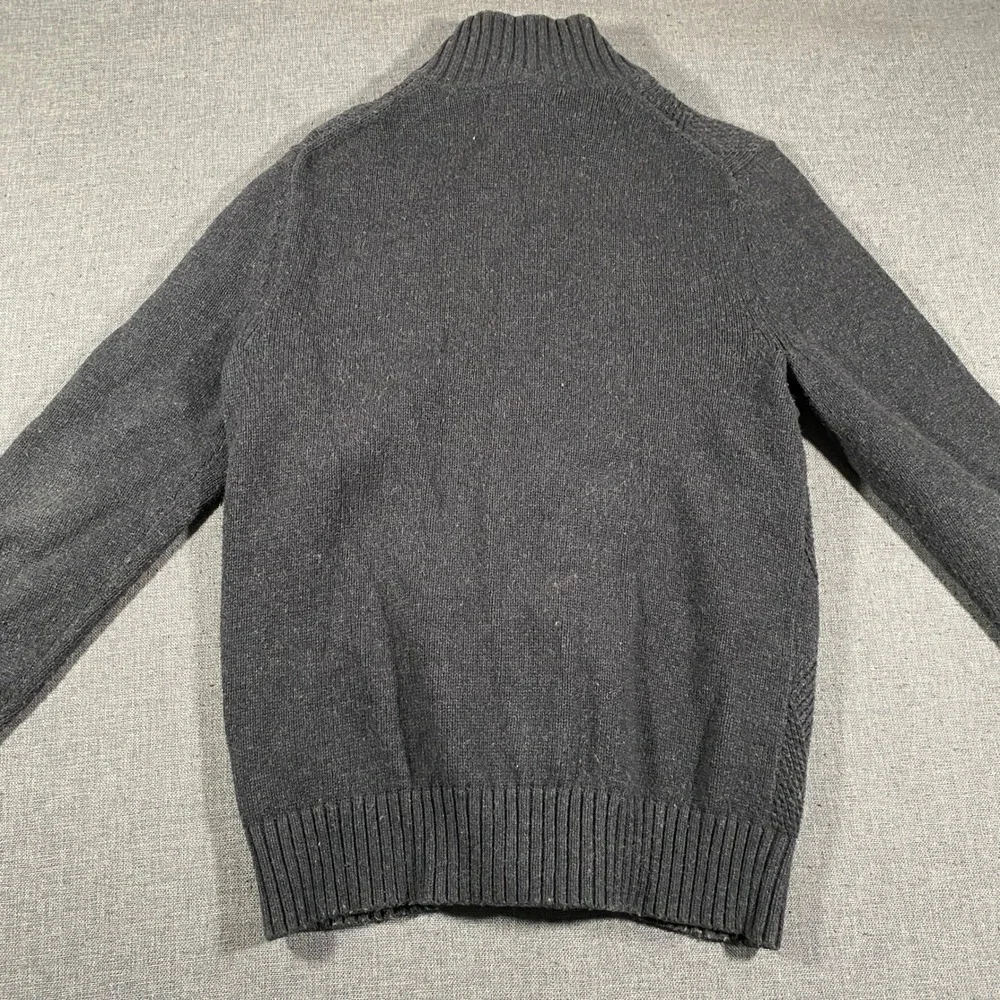 Banana Republic Full Zip Cardigan Mens Small Gray‎ Diamond Cable Knit Luxury